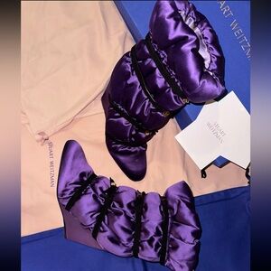 Stuart Weitzman Boots Purple Satin